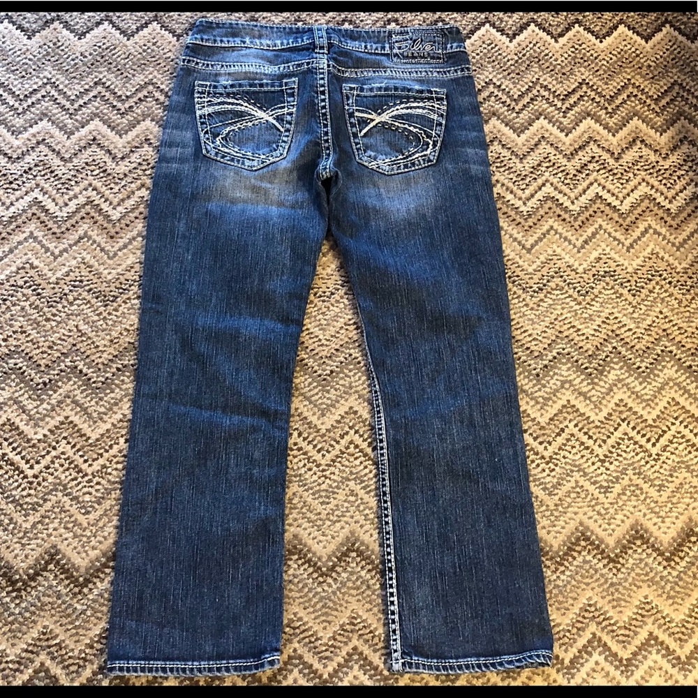 Silver Santorini Capri Stretch Jeans 28 - Picture 1 of 6
